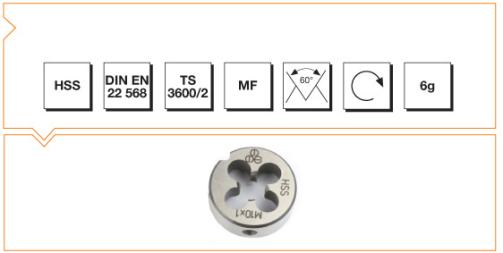 DIN EN 22 568 Metrik İnce Vidalı Pafta Lokması