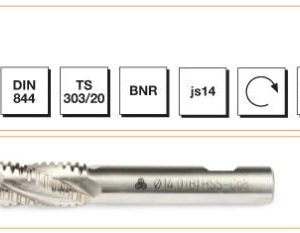 DIN 844 B/NR Silindirik Saplı Parmak Freze - KISA